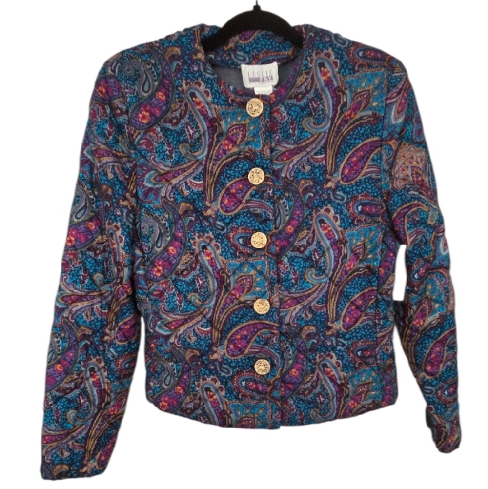 Leslie Fay Multicolor Paisley Blazer